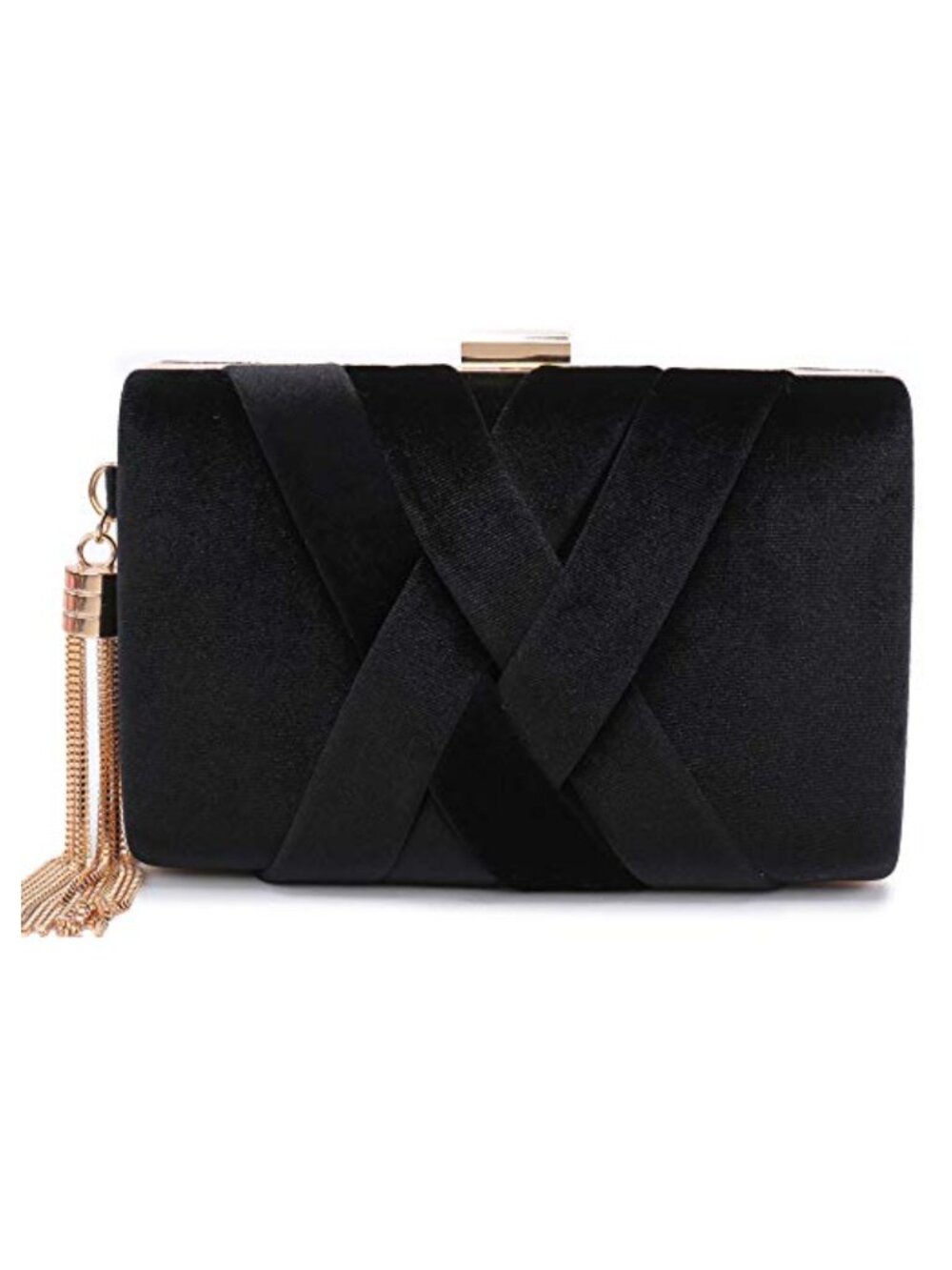 Velvet Evening Clutch Tassel Chain Strap Convertible Crossbody Prom Wedding